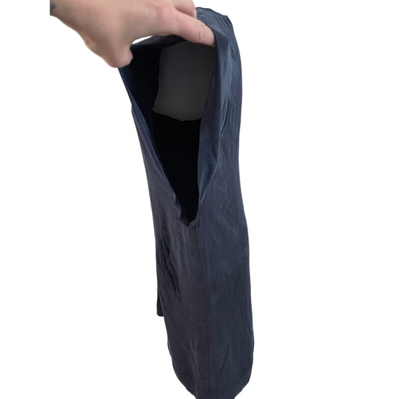 Calypso St. Barth Silk Navy Shift dress tunic with flutter sleeves & pockets - Picture 5 of 7